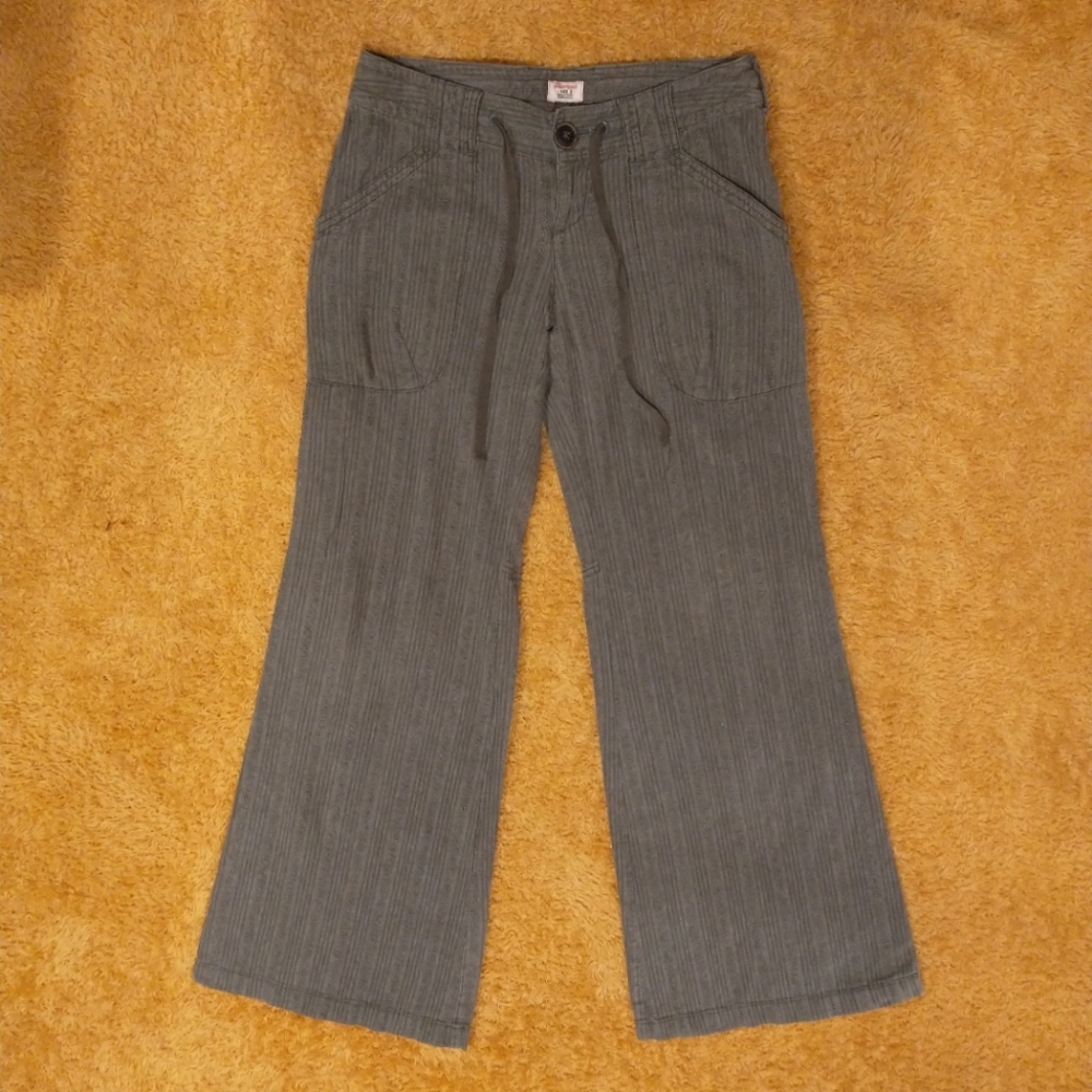 Free People olive green wide leg pants